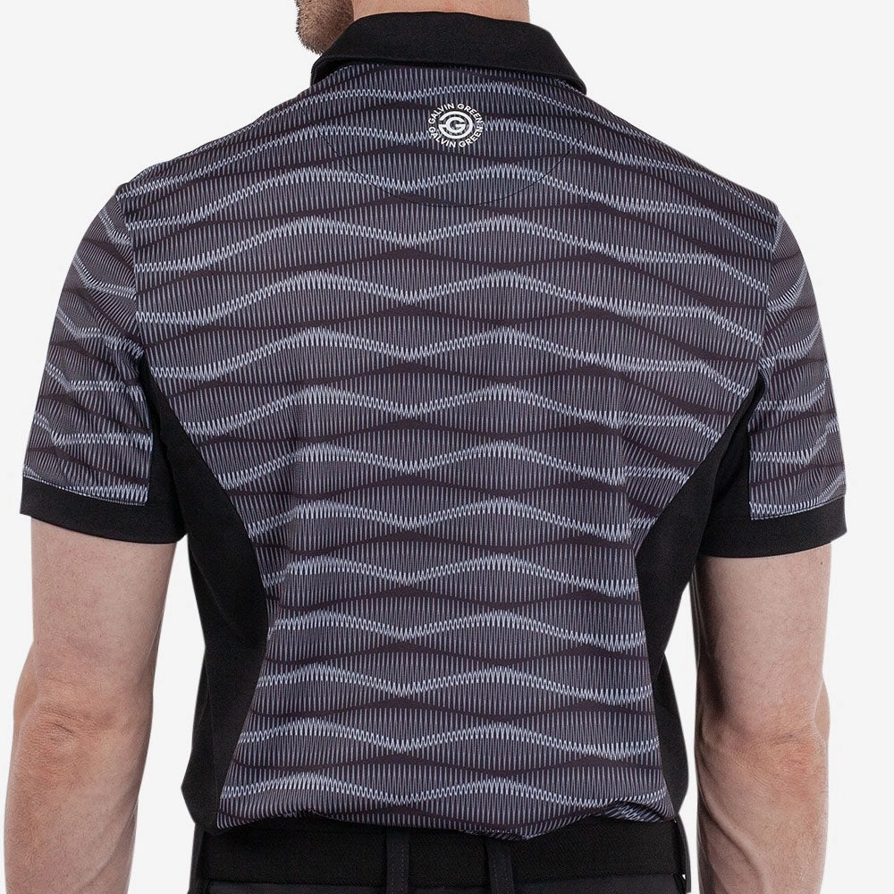 Galvin Green Merlin Polo Shirt - Black/Sharkskin Solid Color Comfy Layering