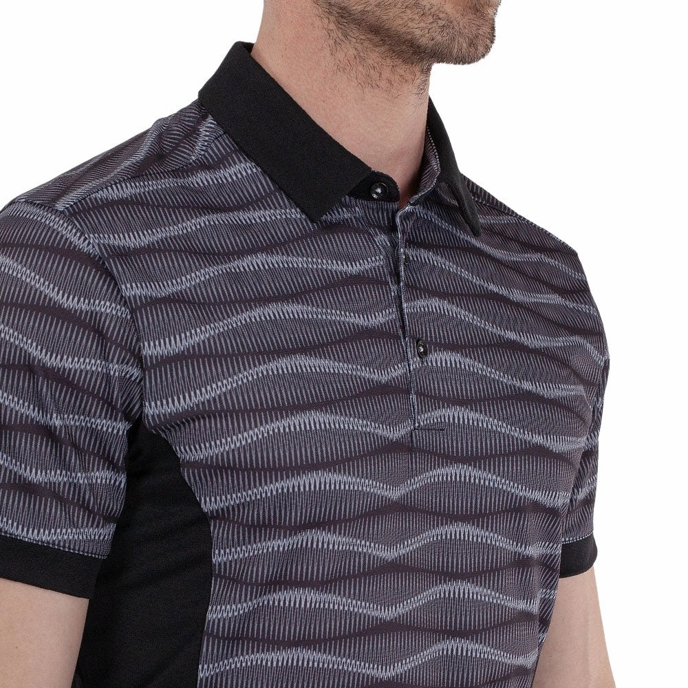 Festival wear Galvin Green Merlin Polo Shirt - Black/Sharkskin