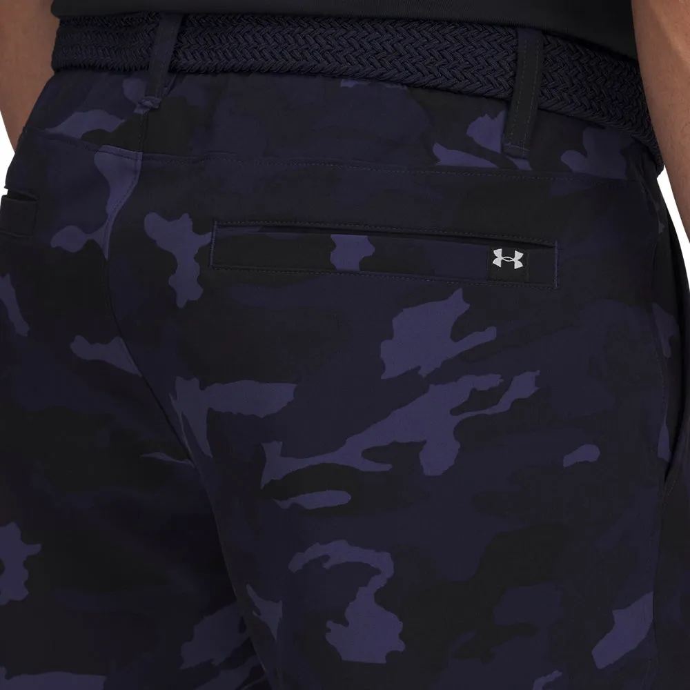 Street Layers Rubberized Waistband Under Armour Drive Printed Tapered Shorts - Midnight Navy/Halo Gray
