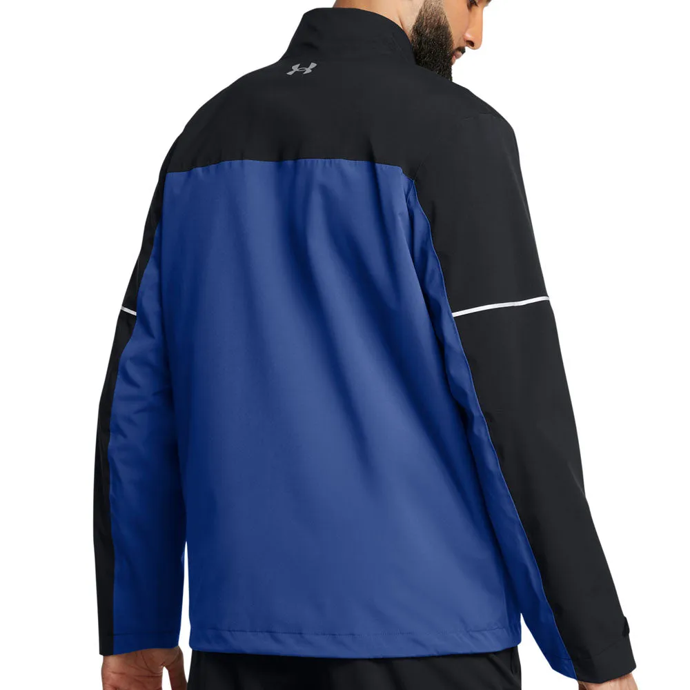 AntiSnag Lining Material Magnetic Closure System Under Armour Drive Rain Waterproof Jacket - Black/Tech Blue