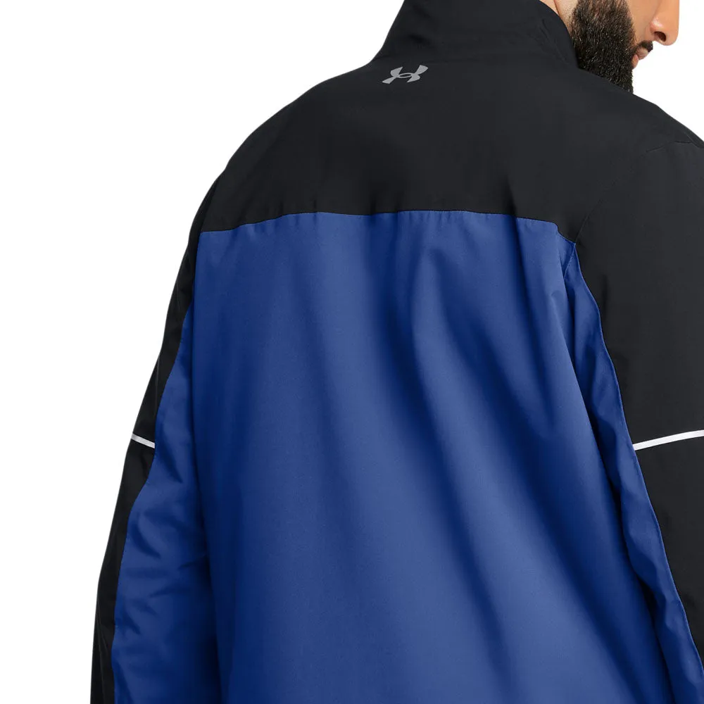Articulated Sleeves Under Armour Drive Rain Waterproof Jacket - Black/Tech Blue