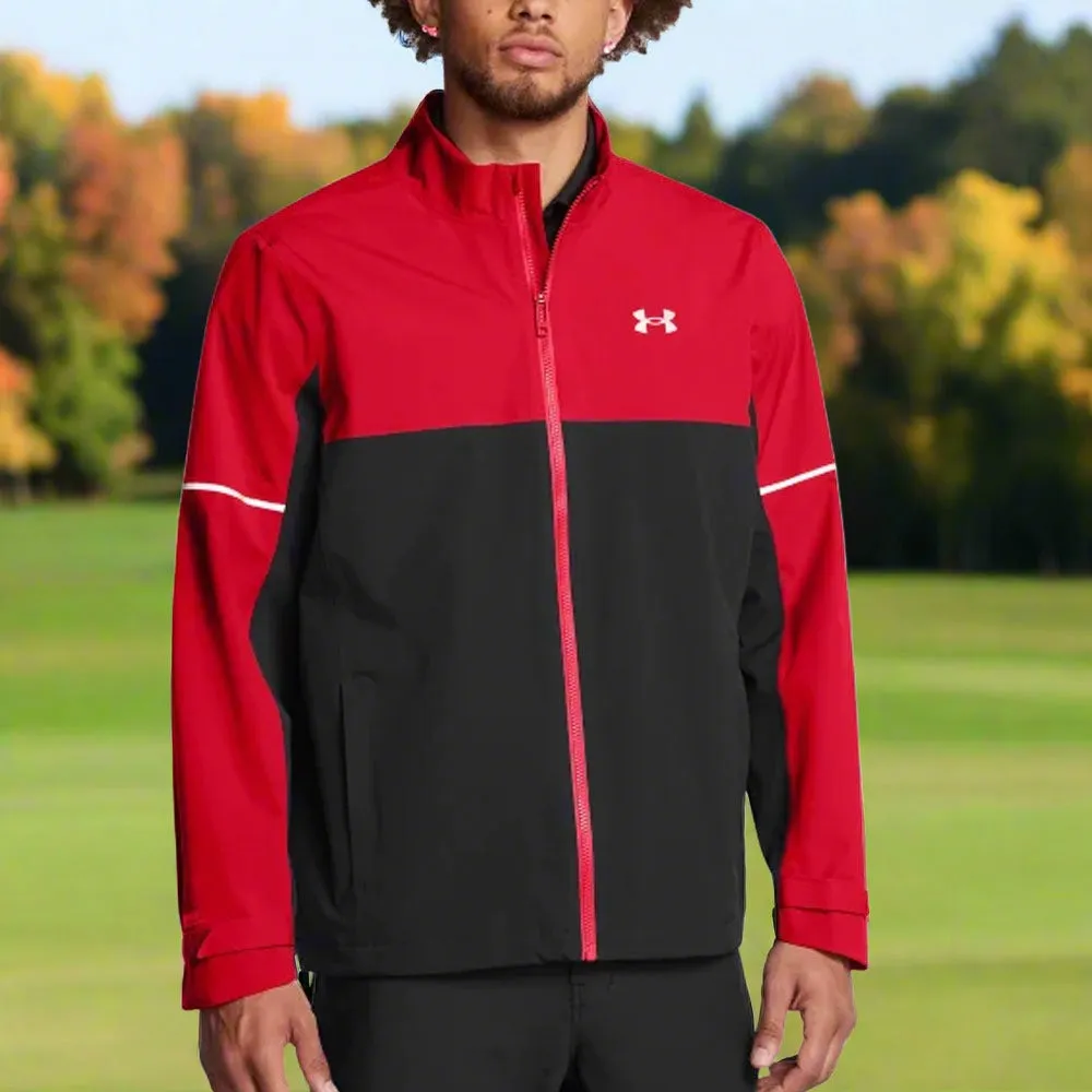 Under Armour Drive Rain Waterproof Jacket - Red/Black Minimalist Pocket Layout