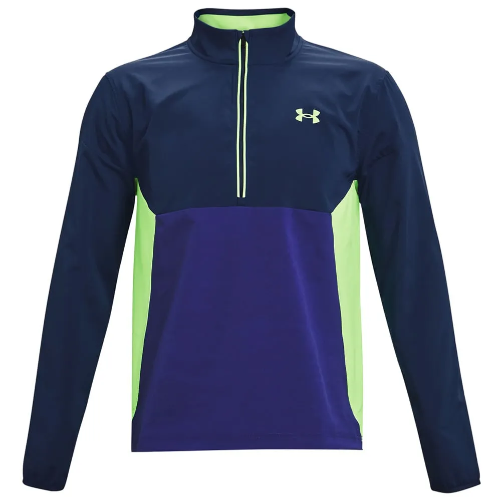 Windproof Thermal Shell Under Armour Storm Windstrike 1/2 Zip Windproof Jacket - Regal/Academy/Summer Lime