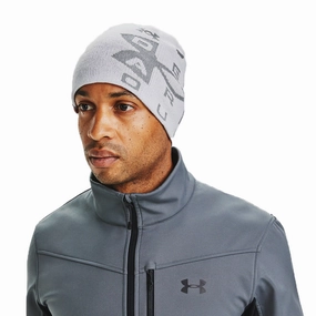 Under Armour Billboard Reversible Beanie - Halo Grey/Versa Red/Cinna Red Sporty Look Double Layer