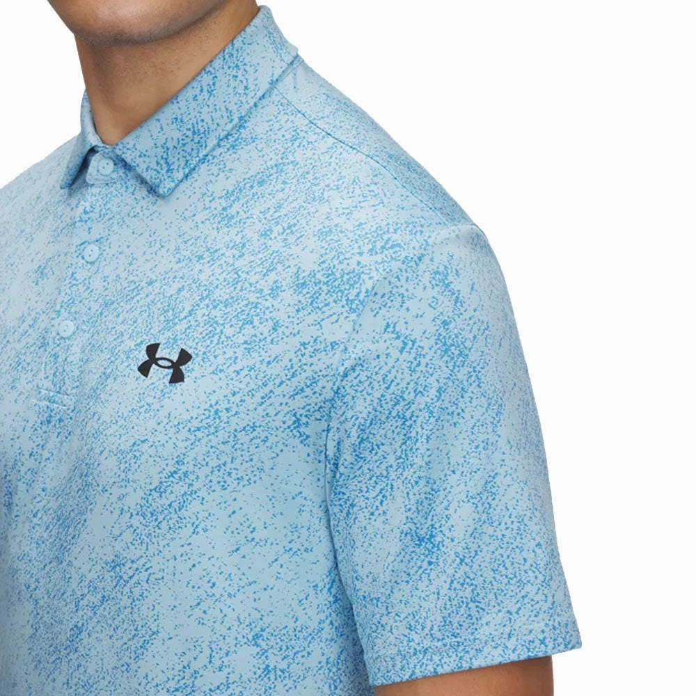 Fashionable Look Under Armour Drive Jacquard Polo Shirt - Stream/Ether Blue/Black