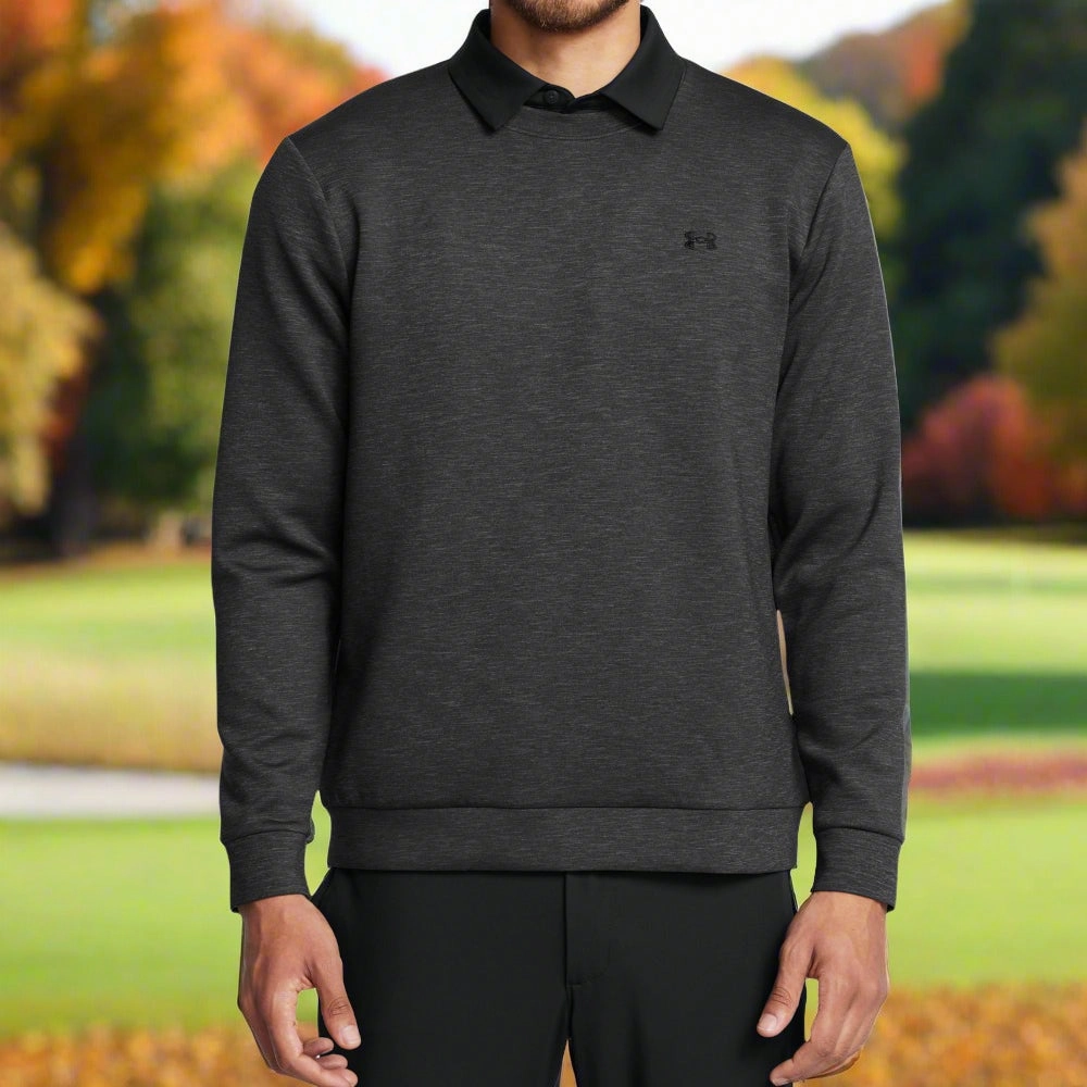 low end product luxury factor Under Armour Drive Midlayer Crewneck Pullover - Black/Anthracite
