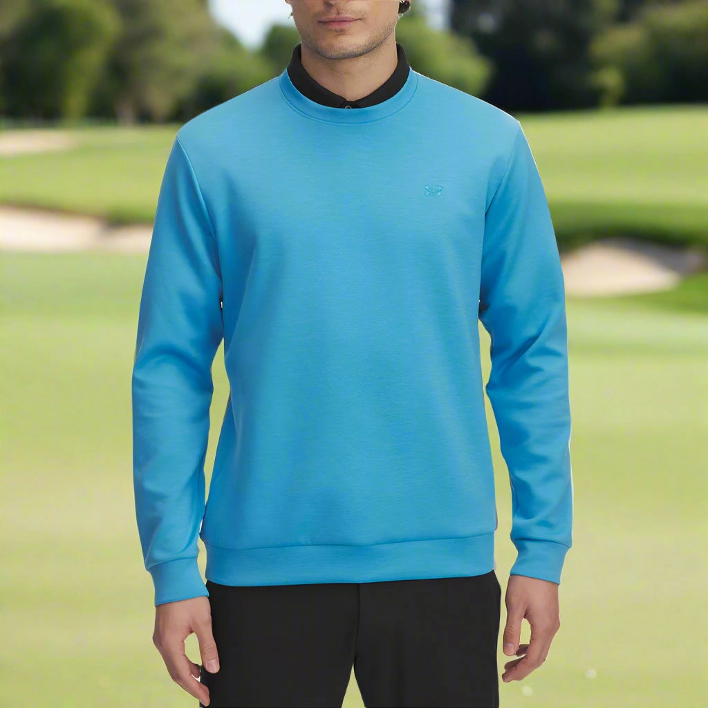 Cozy All Season Fitted Cut Under Armour Drive Midlayer Crewneck Pullover - Ether Blue/Ether Blue