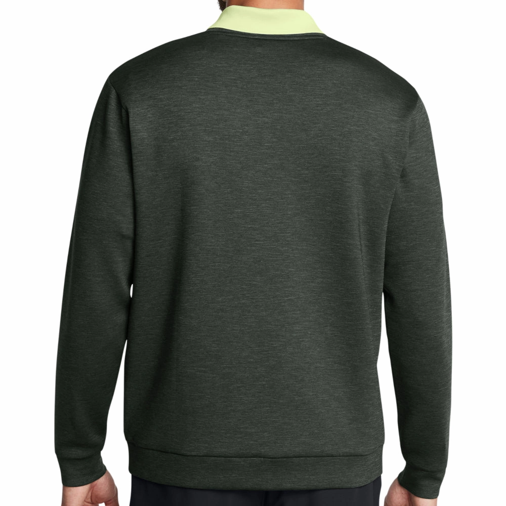 Breathable Under Armour Drive Midlayer Crewneck Pullover - Forest Green/Nordic Green