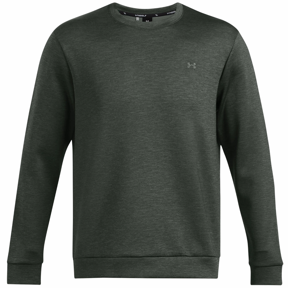 Thin Trendy Top Under Armour Drive Midlayer Crewneck Pullover - Forest Green/Nordic Green