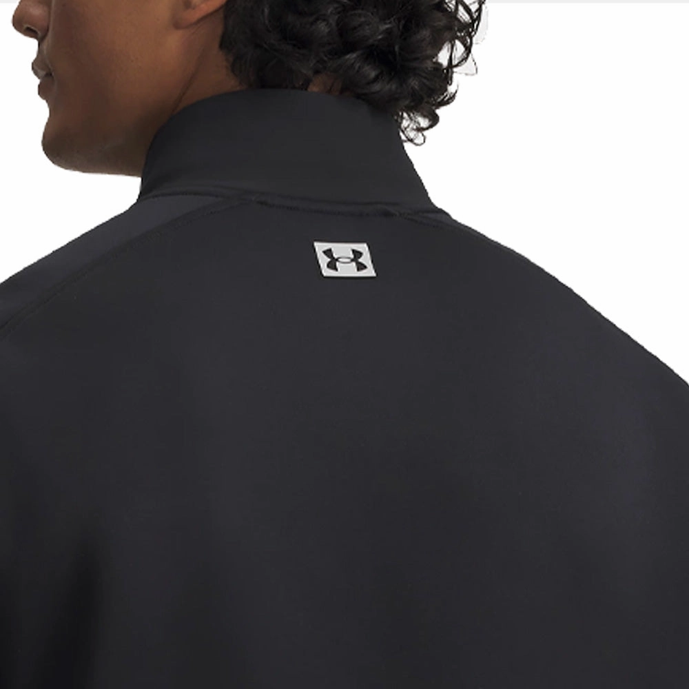 Under Armour Drive Pro Hybrid 1/2 Zip Pullover - Black/Black Long Sleeve Breathable Material