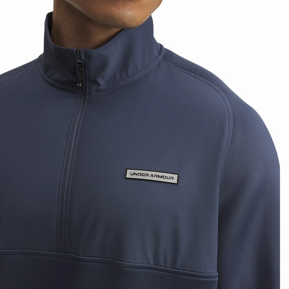 Active Wear Street Minimal Under Armour Drive Pro Hybrid 1/2 Zip Pullover - Downpour Gray/Black