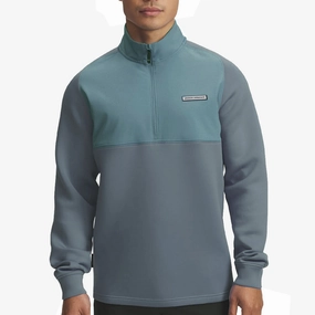 Casual Fit Under Armour Drive Pro Hybrid 1/2 Zip Pullover - Jasper Blue/Black