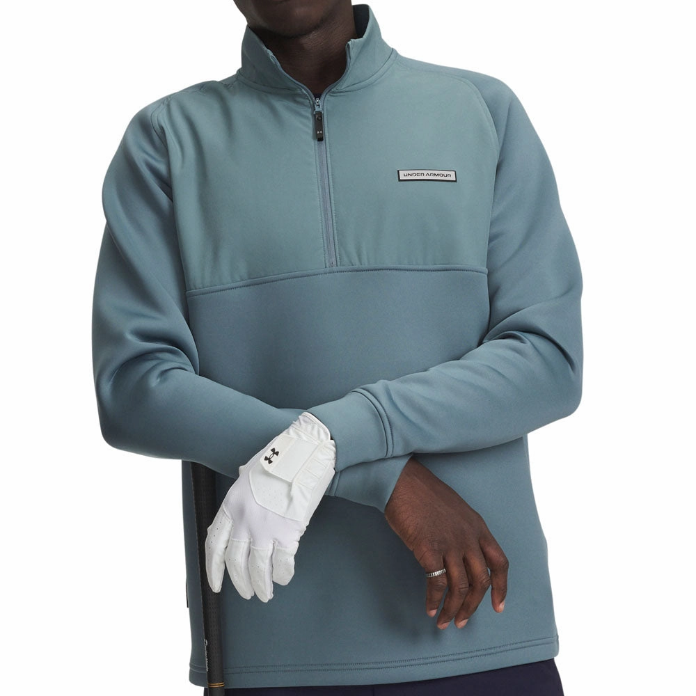Urban Look Cozy Feel Under Armour Drive Pro Hybrid 1/2 Zip Pullover - Jasper Blue/Black