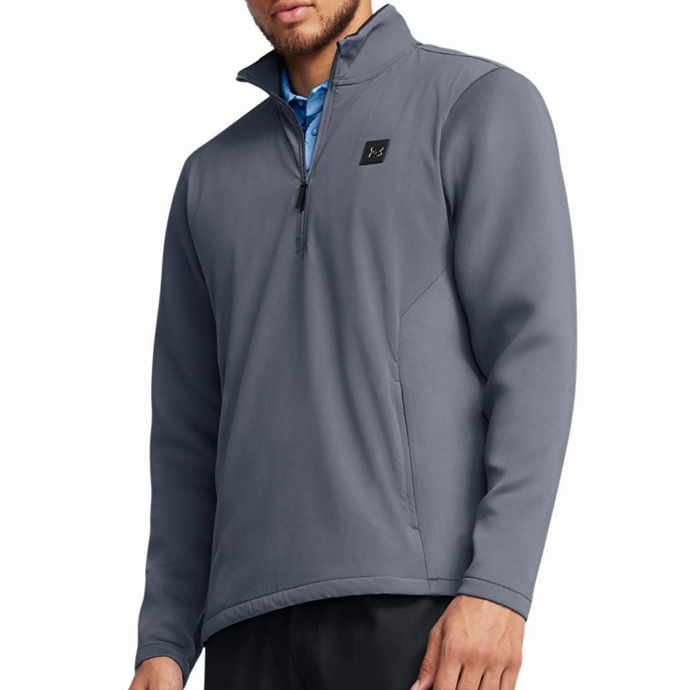 Under Armour Drive Pro Storm Hybrid 1/2 Zip Sweater - Downpour Gray Everyday Layer