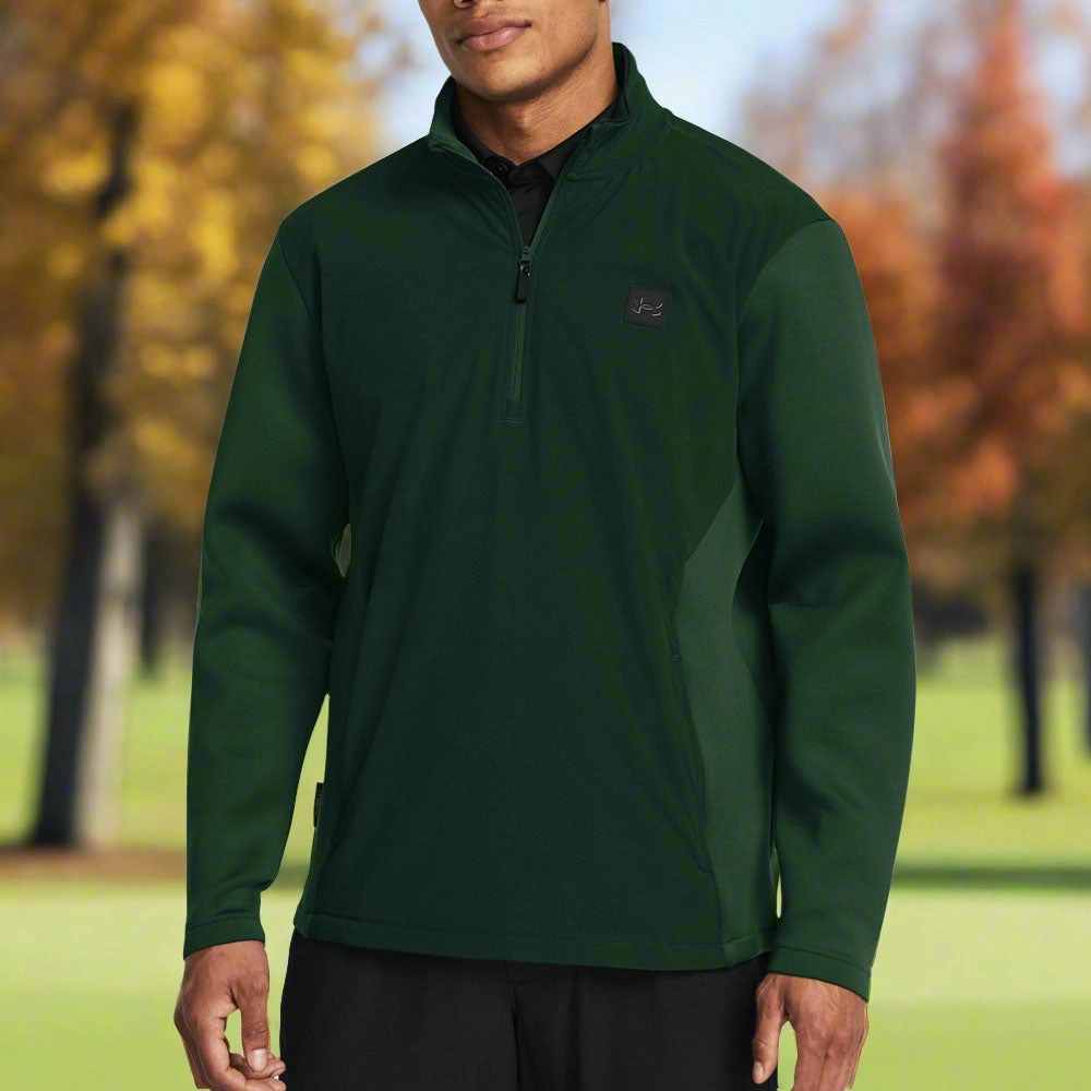 Under Armour Drive Pro Storm Hybrid 1/2 Zip Sweater - Forest Green Semi Formal