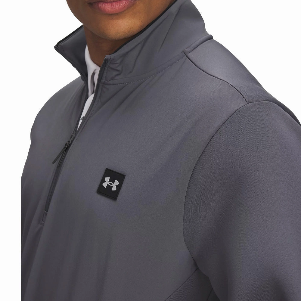 Under Armour Drive Pro Storm Hybrid 1/4 Zip - Castlerock/Metallic Silver ring accents