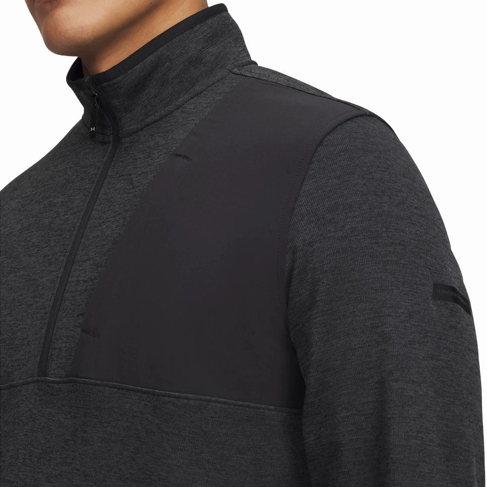 running suitable Under Armour Drive Sweaterfleece 1/2 Zip Pullover - Black/Anthracite/Black