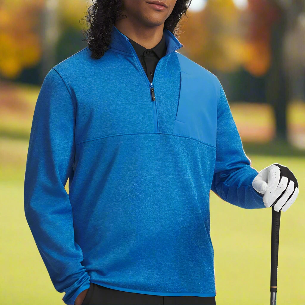 sunny day wear product bag functionality Under Armour Drive Sweaterfleece 1/2 Zip Pullover - Blue Atlantis/Viral Blue/Blue Atlantis