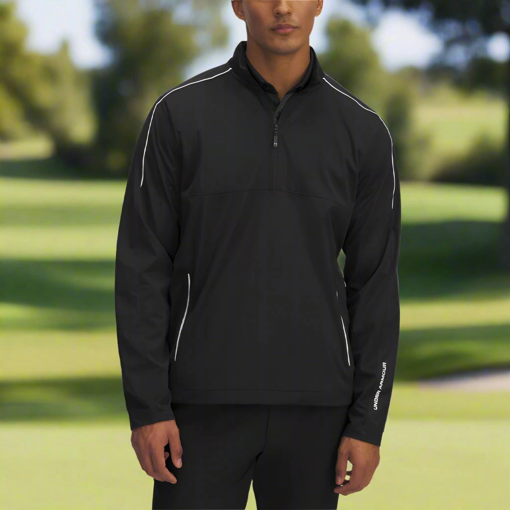 Under Armour Drive Wind Half Zip Pullover - Black/White Brand Identity
