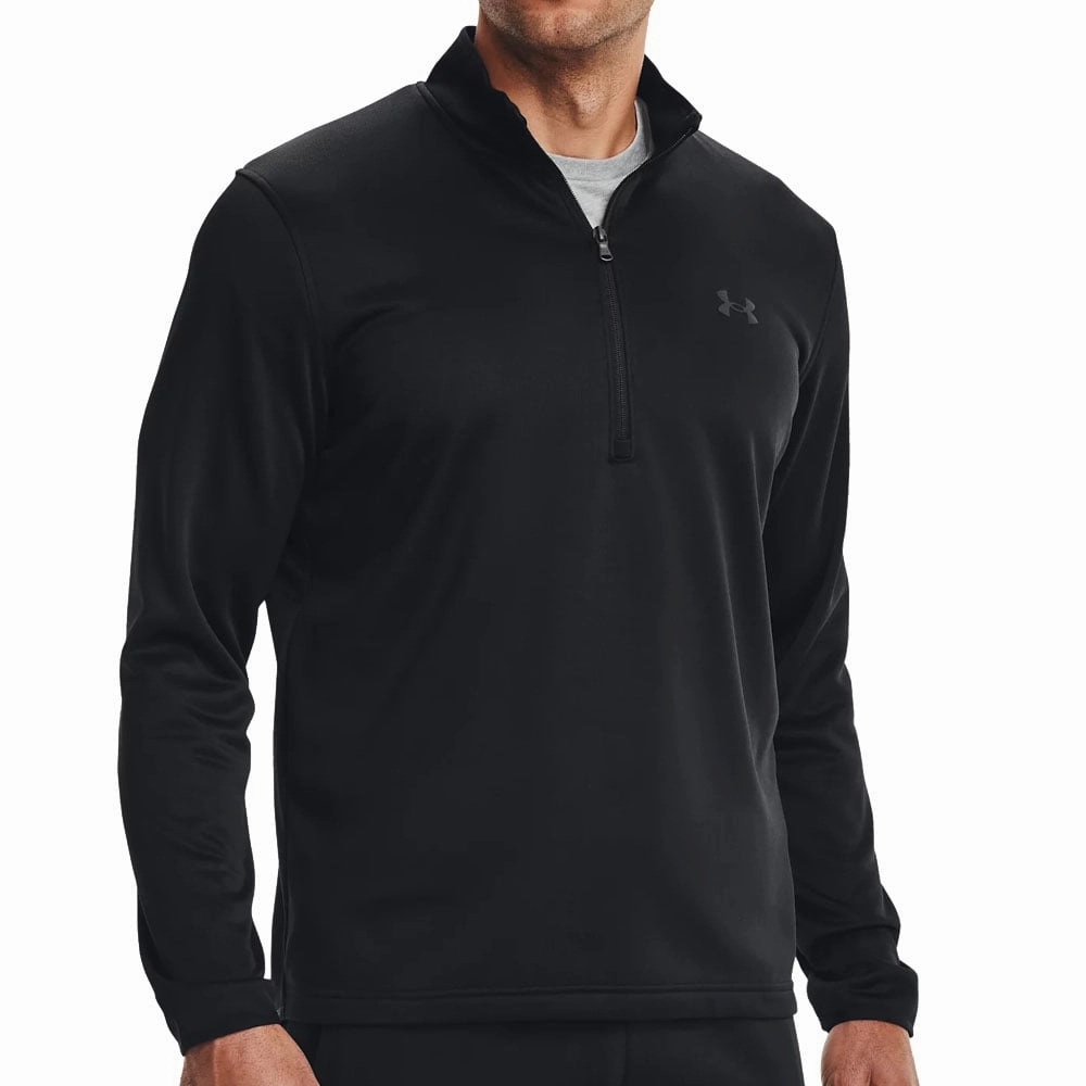 Under Armour Fleece 1/2 Zip Pullover - Black Fresh Chic Relaxed Fit Hoodie