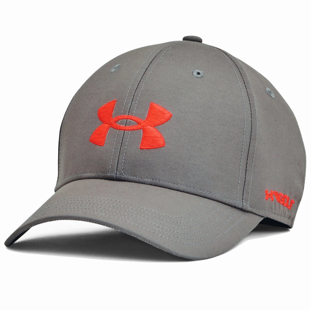 Soft Texture Polished Piece Under Armour Golf96 Cap - Concrete/Phoenix Fire