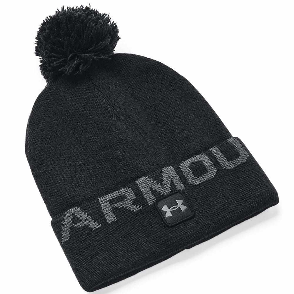 Active Day Solid shade Under Armour Halftime Fleece Pom Beanie Hat - Black