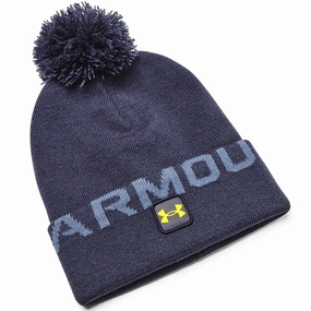 Under Armour Halftime Fleece Pom Beanie Hat - Tempered Steel Relax Vibe Timeless Design
