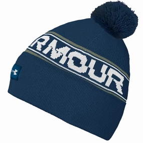 Under Armour Halftime Pom Beanie - Varsity Blue Cozy Weekend Picnic Essential