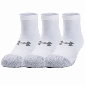 Nursing Under Armour Heatgear Low Cut Socks - White/Steel (3 Pack)