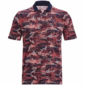 Under Armour Iso-Chill Edge Polo Shirt - Midnight Navy/Venom Red MultiPly Fabric