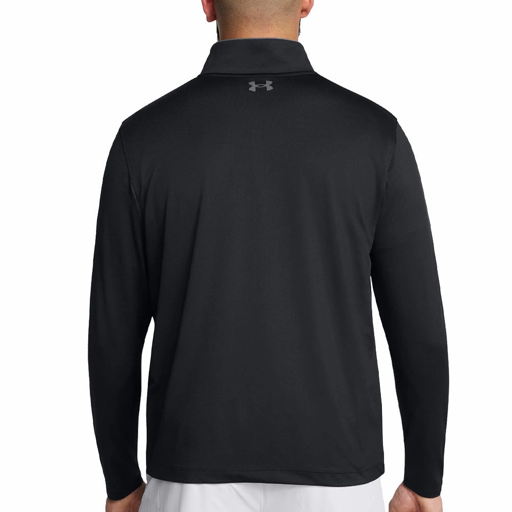 Metallic colors Hiking Suitable Under Armour Matchplay 1/4 Zip Pullover - Black/Pitch Gray