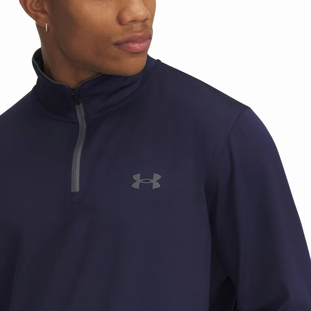 Under Armour Matchplay 1/4 Zip Pullover - Midnight Navy/Pitch Gray Collared Fashion Basic