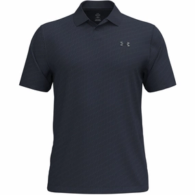 Under Armour Matchplay Printed Polo Shirt - Midnight Navy/Washed Navy/Pitch Gray Vintage Wash Effect