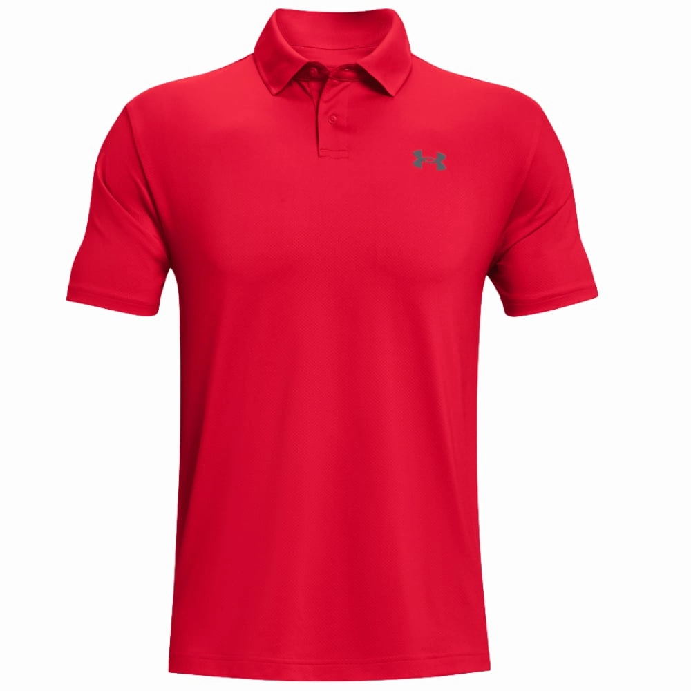 Timeless Fit Under Armour Performance 2.0 Golf Polo Shirt - Red/Pitch Grey