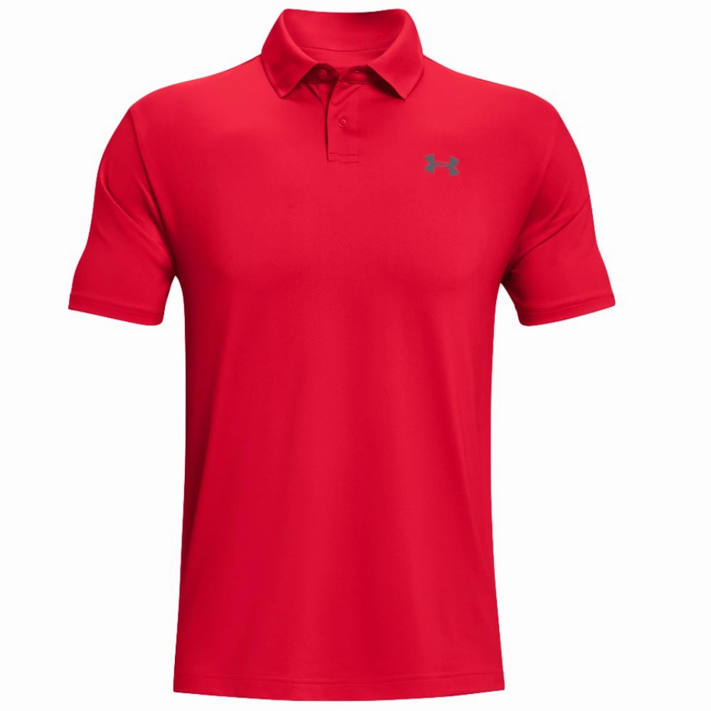Cozy and Light OdorResistant Under Armour Performance 2.0 Golf Polo Shirt - Red/Pitch Grey