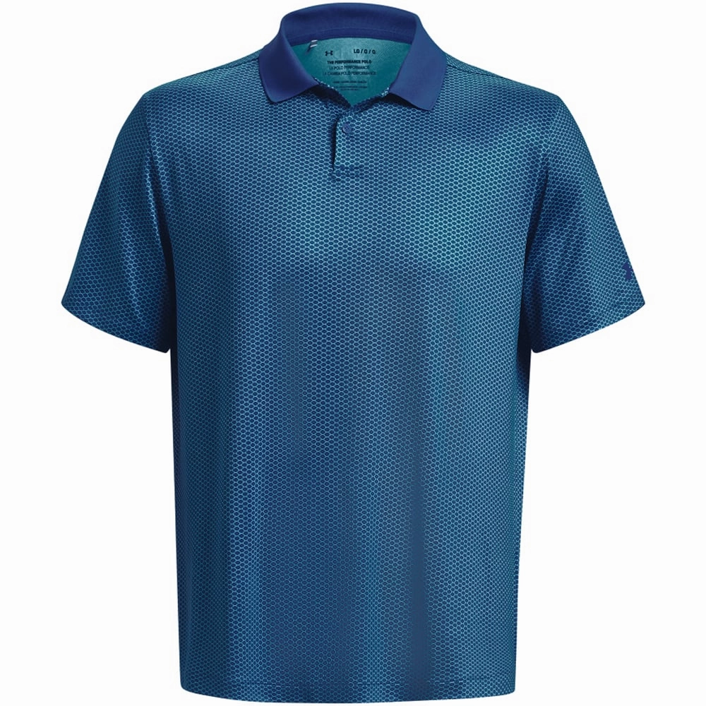 loose fitting Reinforced Hems Under Armour Performance 3.0 Crestable Monogram Polo Shirt - Blue Mirage