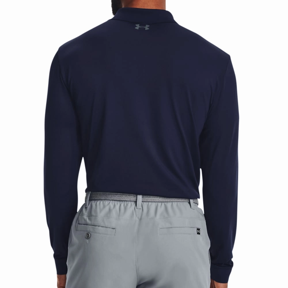 Breathable Style Under Armour Performance 3.0 Long Sleeve Polo Shirt - Midnight Navy