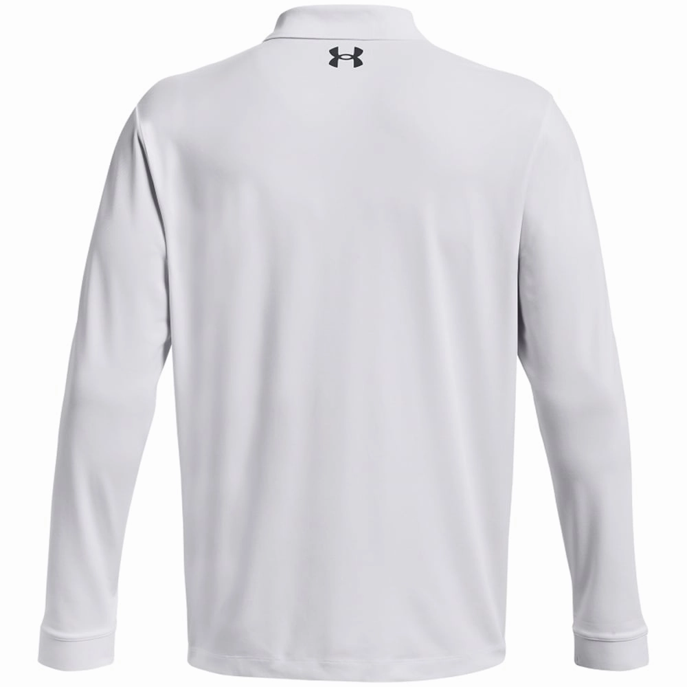Under Armour Performance 3.0 Long Sleeve Polo Shirt - White Durable Colorfast Finish