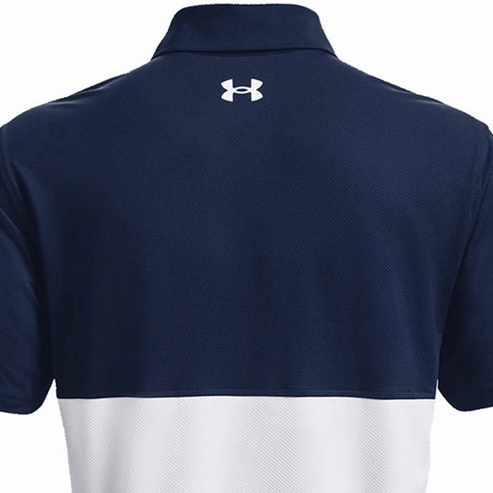 Classic Layer Under Armour Performance Blocked Polo Shirt - Academy/White