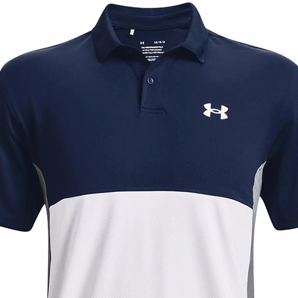 Under Armour Performance Blocked Polo Shirt - Academy/White FunctionalPockets