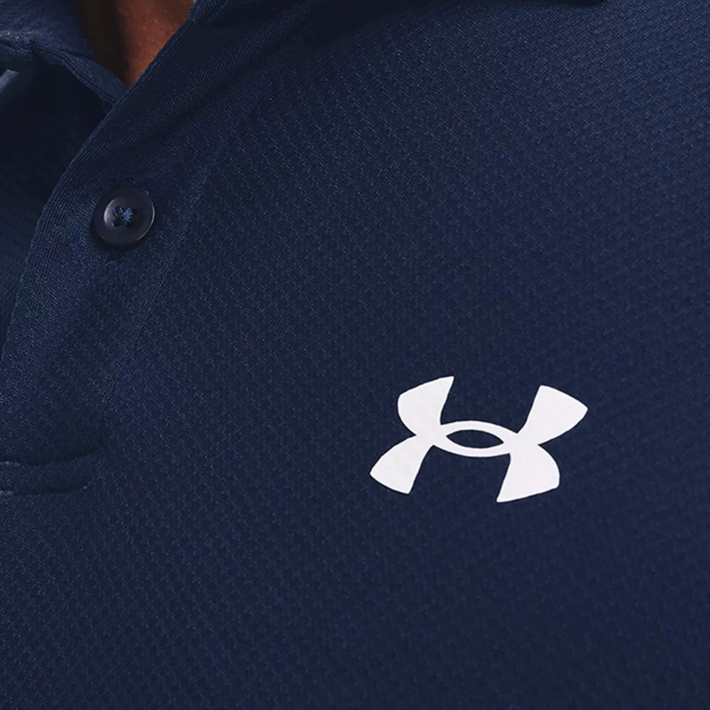 Odor Resistant Treatment Under Armour Performance Blocked Polo Shirt - Academy/White