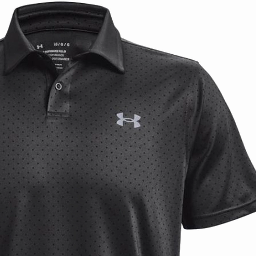 Under Armour Performance Printed Polo Shirt - Jet Grey/Black Steel Tagless Design