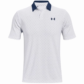 Under Armour Performance Printed Polo Shirt - White/Academy Comfortable And Trendy Subtle Embroidery
