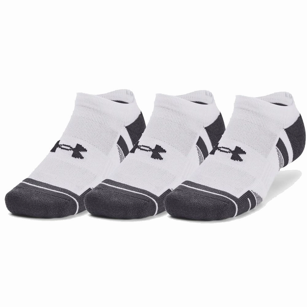 Under Armour Performance Tech No Show Socks (3 Pairs) - White Teenager's