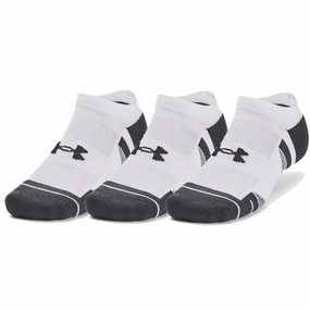 Under Armour Performance Tech No Show Socks (3 Pairs) - White Teenager's