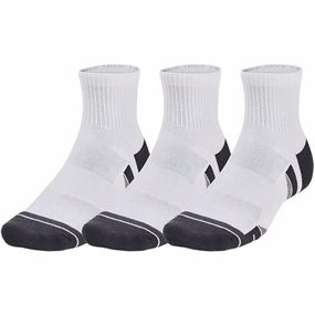 Under Armour Performance Tech Quarter Socks (3 Pairs) - White/White/Jet Gray Fitness Enthusiast