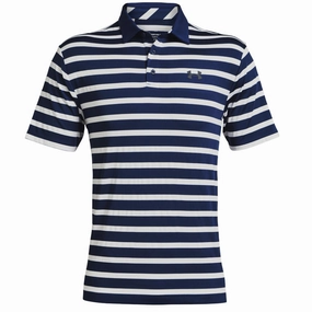 Under Armour Playoff 2.0 Back 9 Stripe Polo Shirt - Academy/White StretchReinforcedArmholes