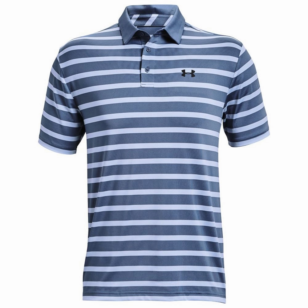 Office Attire Under Armour Playoff 2.0 Back 9 Stripe Polo Shirt - Mineral Blue/Isotope Blue