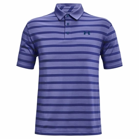 Under Armour Playoff 2.0 Back 9 Stripe Polo Shirt - Starlight/Regal Layered Collar Structure Fashionable Piece
