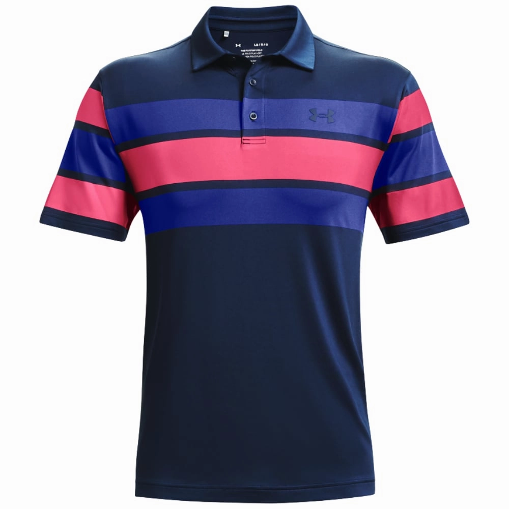 Comfy Design LayeredHemDetails Under Armour Playoff 2.0 Block Stripe Polo Shirt - Academy/Royal
